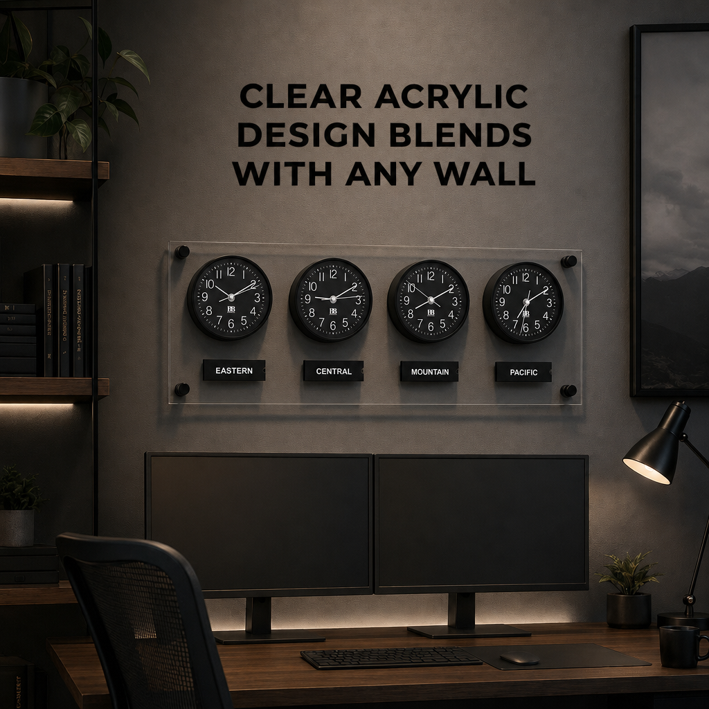 BBHoraire Black Time Zone Clock