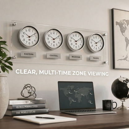 BBHoraire Silver Time Zone Clock