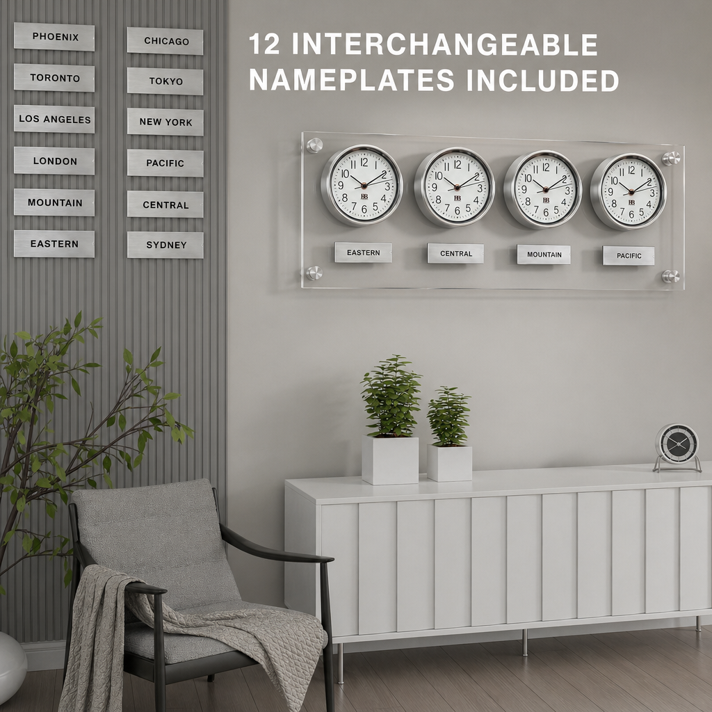 BBHoraire Silver Time Zone Clock