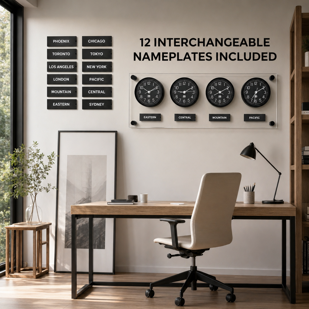BBHoraire Black Time Zone Clock