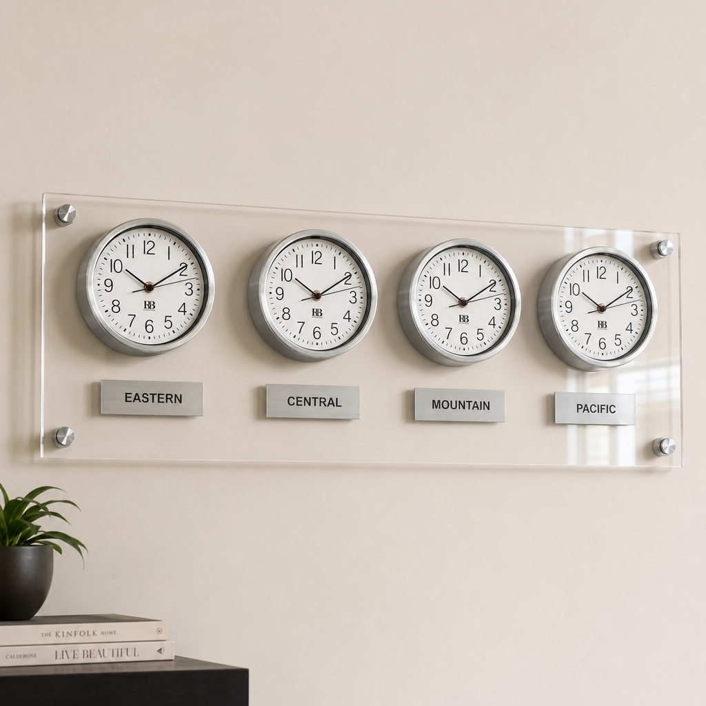 BBHoraire Silver Time Zone Clock