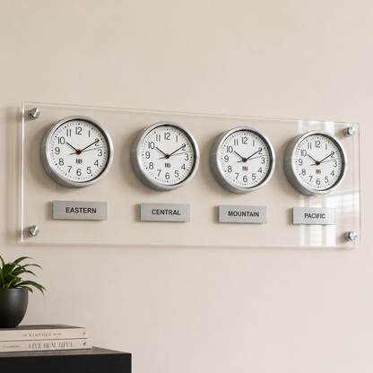 BBHoraire Silver Time Zone Clock
