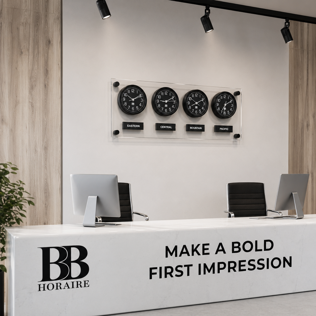 BBHoraire Black Time Zone Clock