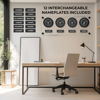 BBHoraire Black Time Zone Clock