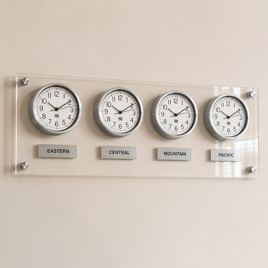 BBHoraire Silver Time Zone Clock